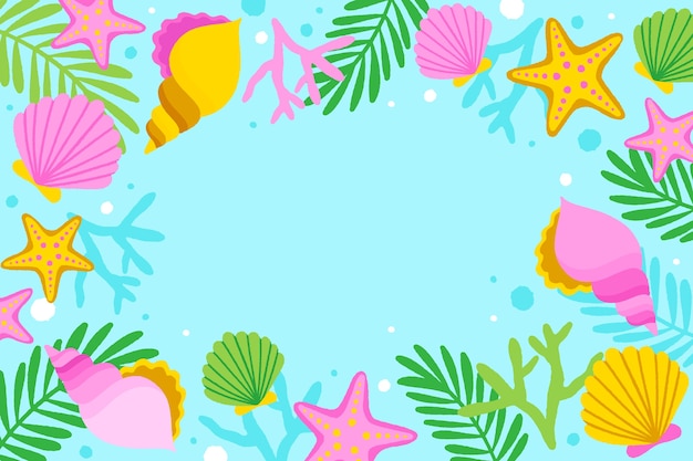 Free vector flat background for summer season celebration