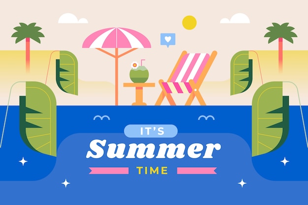 Flat background for summer season