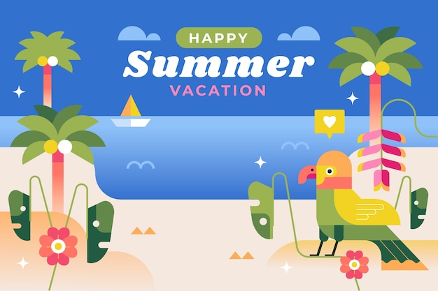 Free vector flat background for summer season