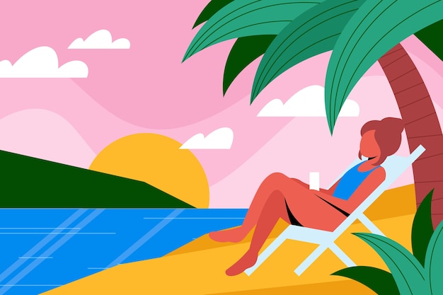 Free vector flat background for summer season