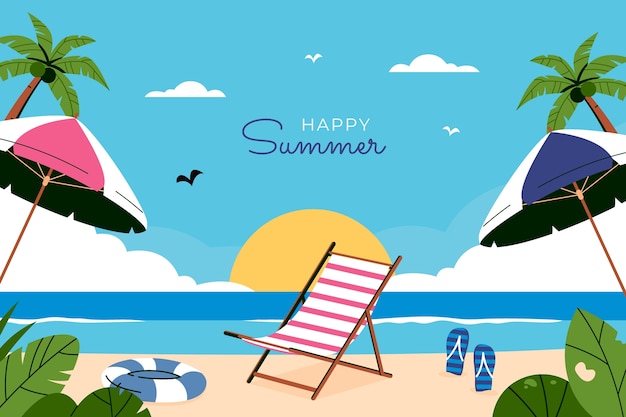 Flat background for summer season