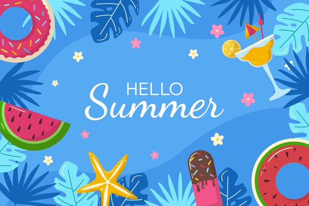 Flat background for summer season