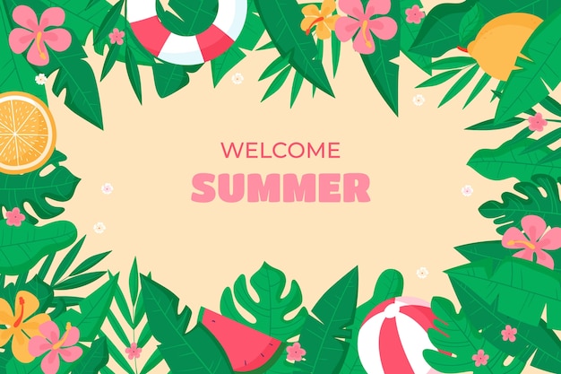 Flat background for summer season