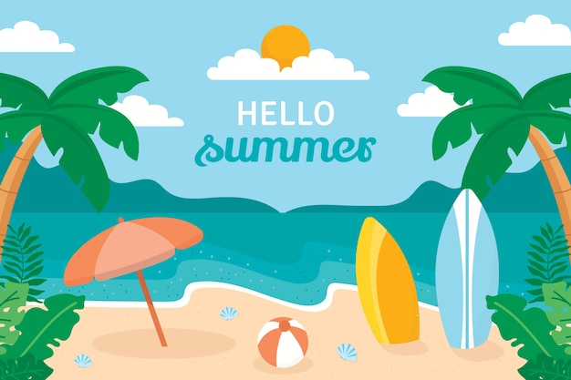 Free vector flat background for summertime