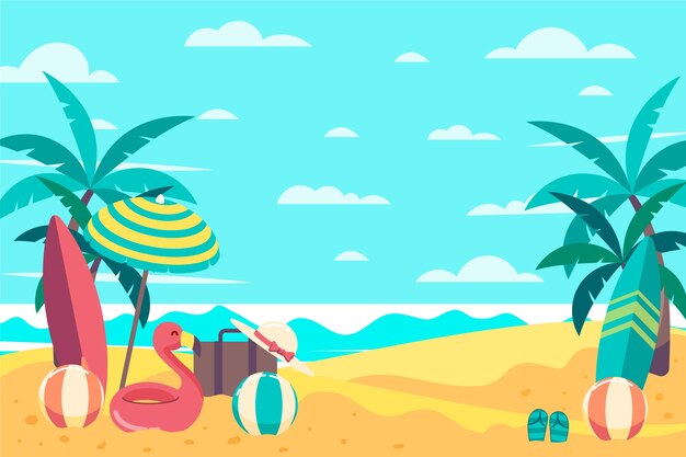 Flat background for summertime