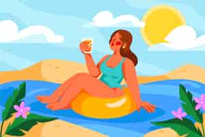 Free vector flat background for summertime