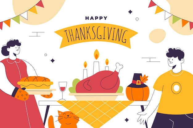 Flat background for thanksgiving celebration