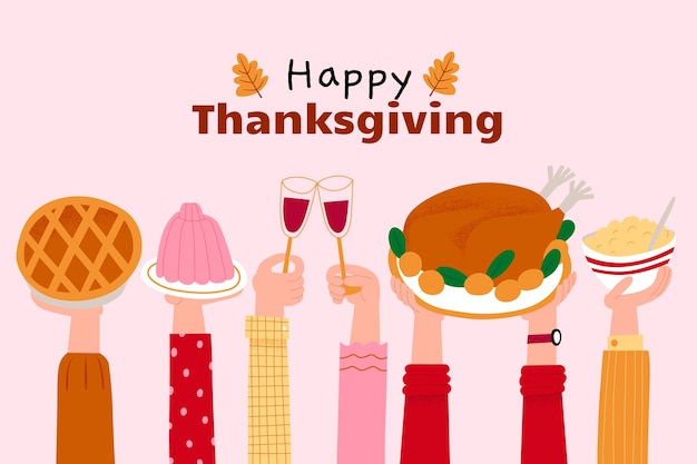 Free vector flat background for thanksgiving day celebration