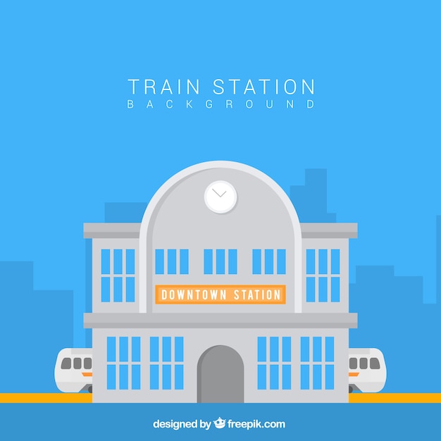 Free vector flat background of train station