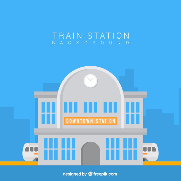 मुफ़्त वेक्टर flat background of train station