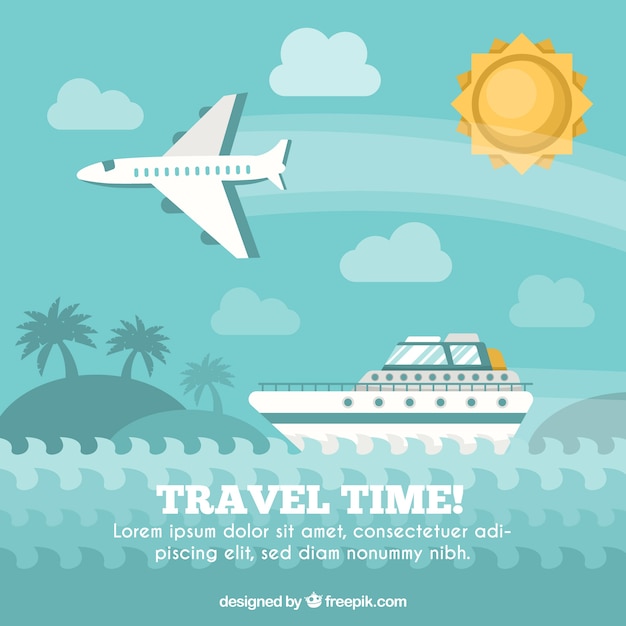 Free vector flat background travel time