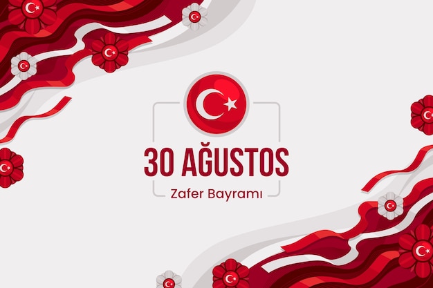 Free vector flat background for turkish armed forces day celebration