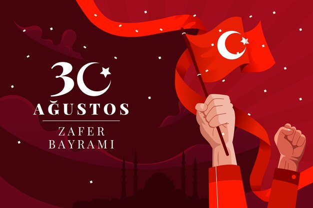 Flat background for turkish armed forces day celebration