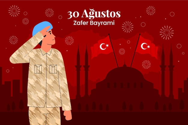 Free vector flat background for turkish armed forces day celebration