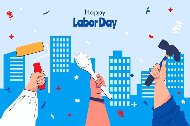 flat background for us labor day celebration