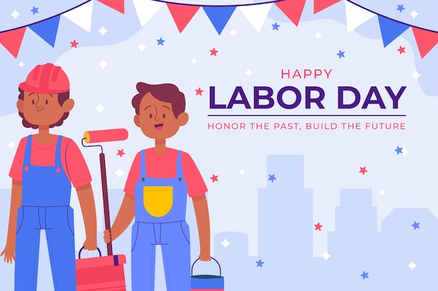 Flat background for us labor day celebration