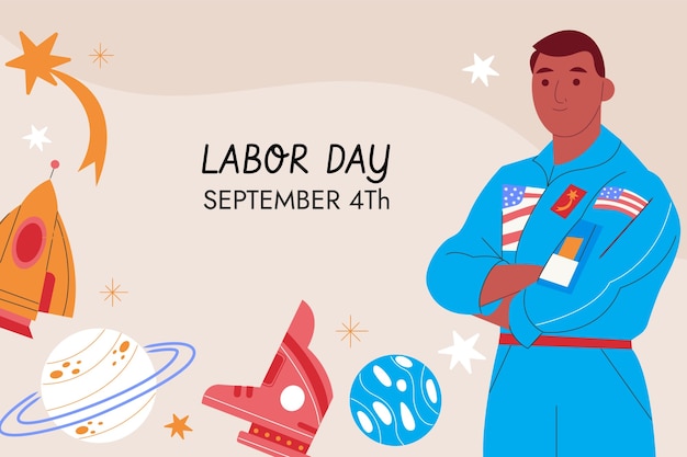 Free vector flat background for us labor day celebration