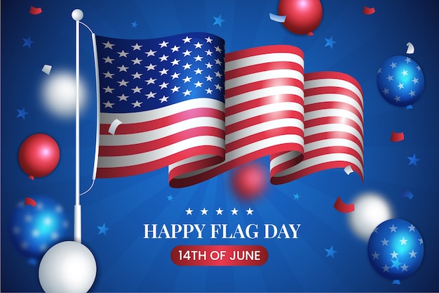 Flat background for usa flag day celebration