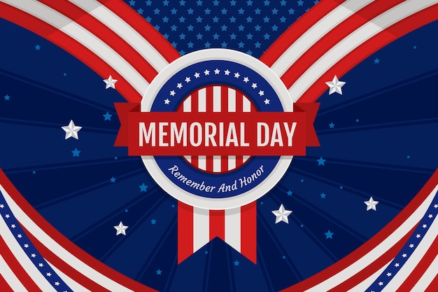 Free vector flat background for usa memorial day holiday