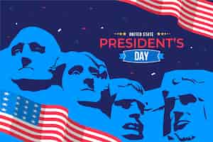 Free vector flat background for usa presidents day holiday