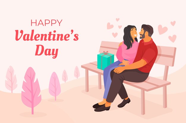 Flat background for valentine's day celebration