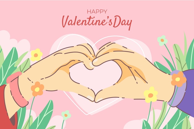 Flat background for valentine's day celebration