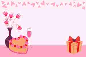 Free vector flat background for valentine's day celebration