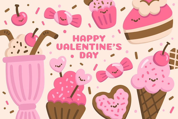 Flat background for valentine's day holiday