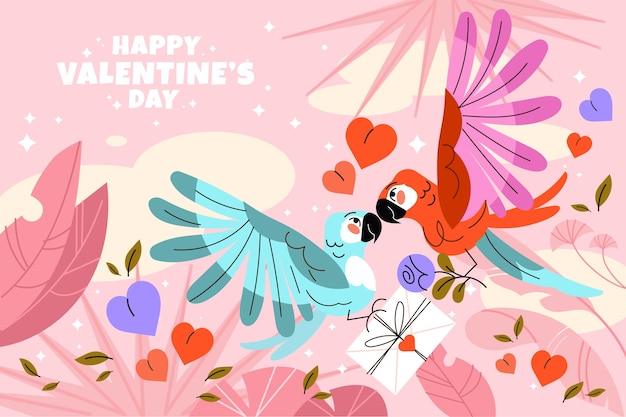 Flat background for valentine's day holiday