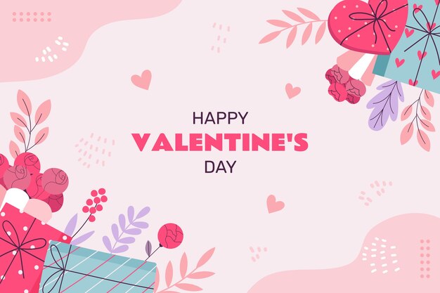 flat background for valentine's day holiday