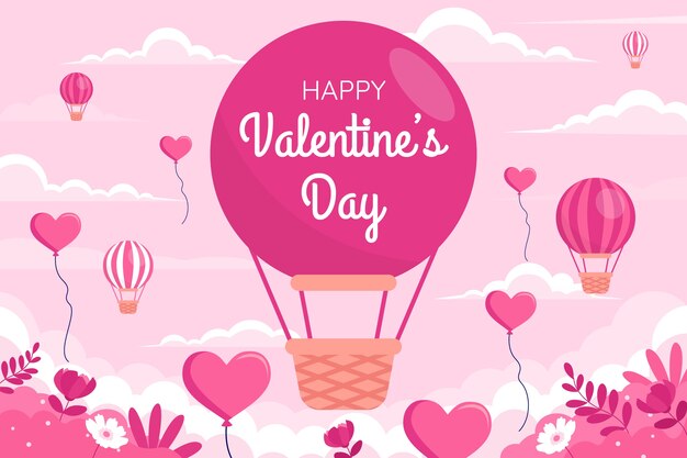Flat background for valentines day celebration