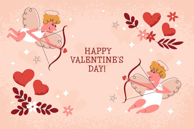 Free vector flat background for valentines day celebration