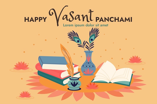 Free vector flat background for vasant panchami festival