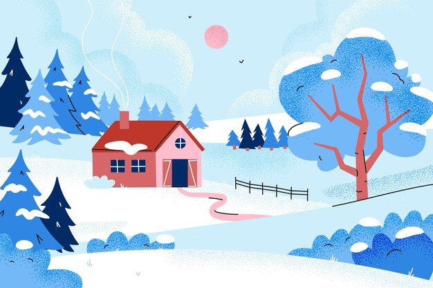 Flat background for winter season celebration