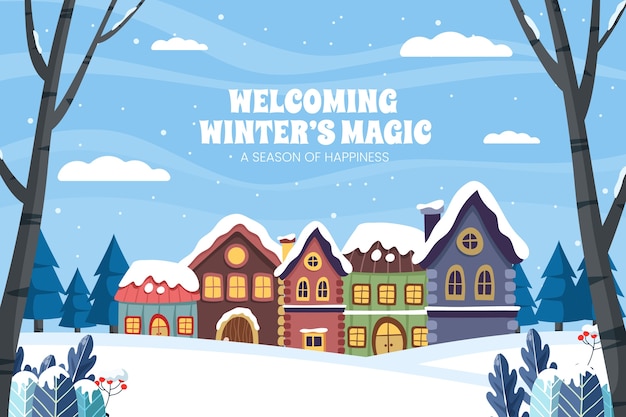 Free Vector flat background for winter season celebration