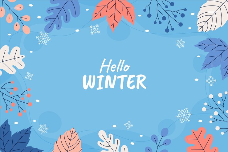 मुफ़्त वेक्टर flat background for winter season with leaves