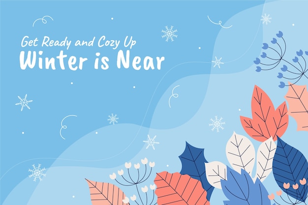 Free vector flat background for winter season with leaves