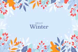Free vector flat background for winter season