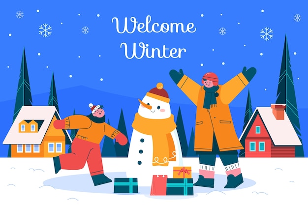 Free Vector flat background for winter season
