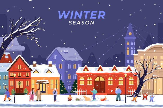 Flat background for winter season