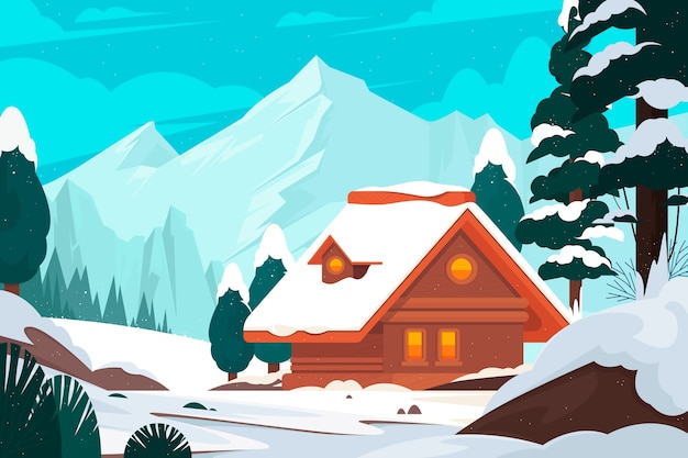 Free vector flat background for winter season