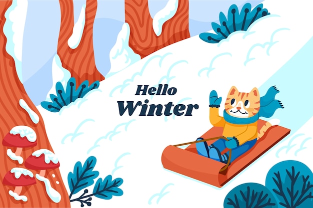 Free vector flat background for winter season