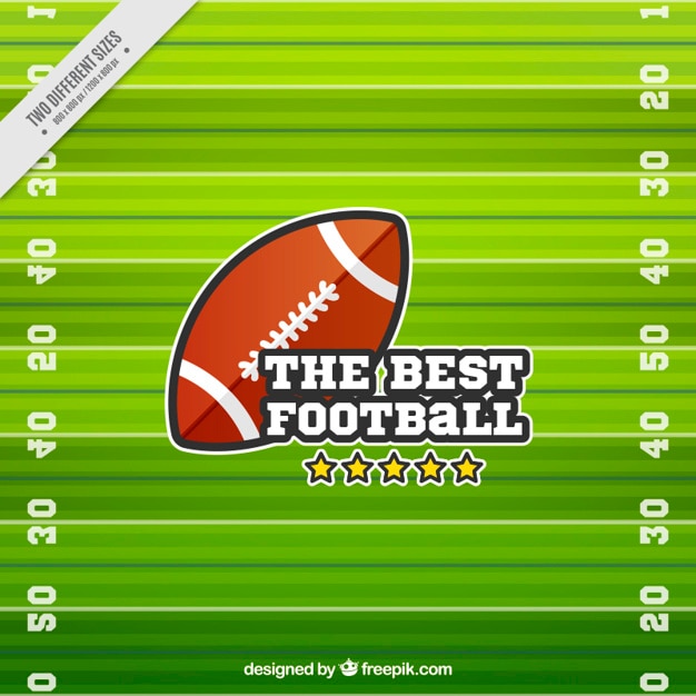 Free vector flat background with ball and american football pitch