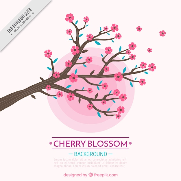 Free vector flat background with blooming branch