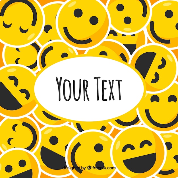 Free vector flat background with expressive emoticons