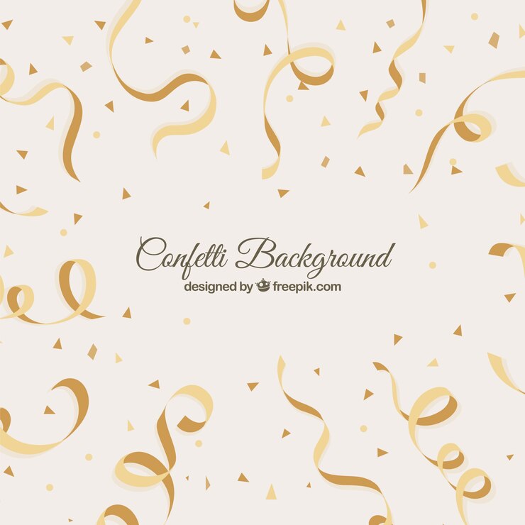 Free Vector flat background with golden confetti
