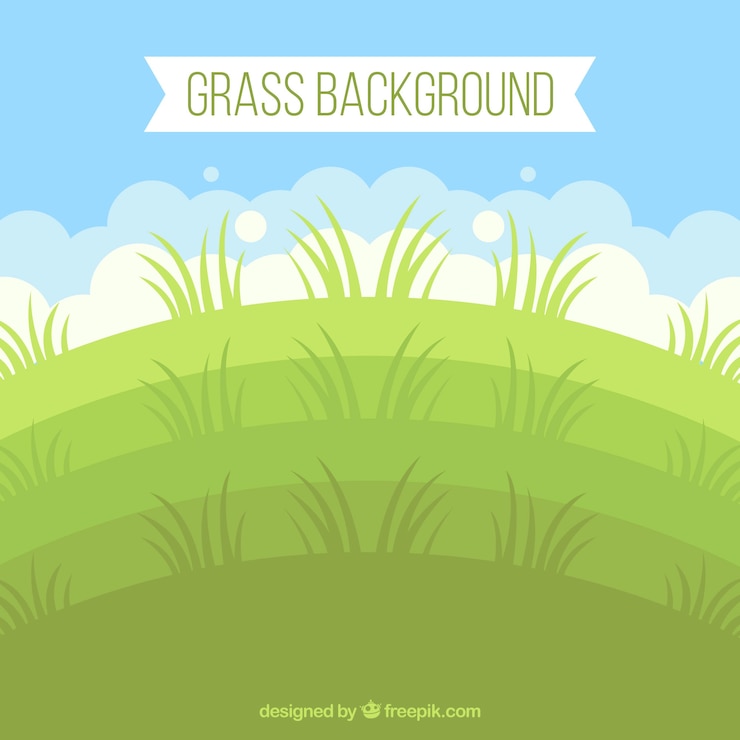 免費 Vector 綠色草地平坦的背景