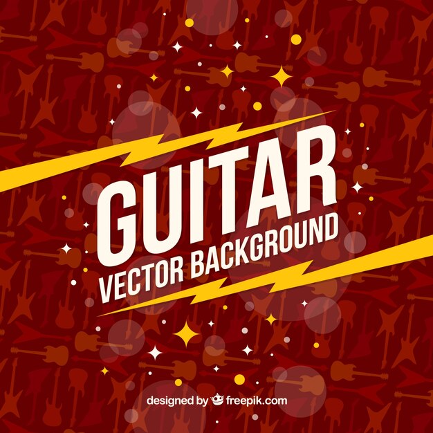 Flat background with guitar silhouettes