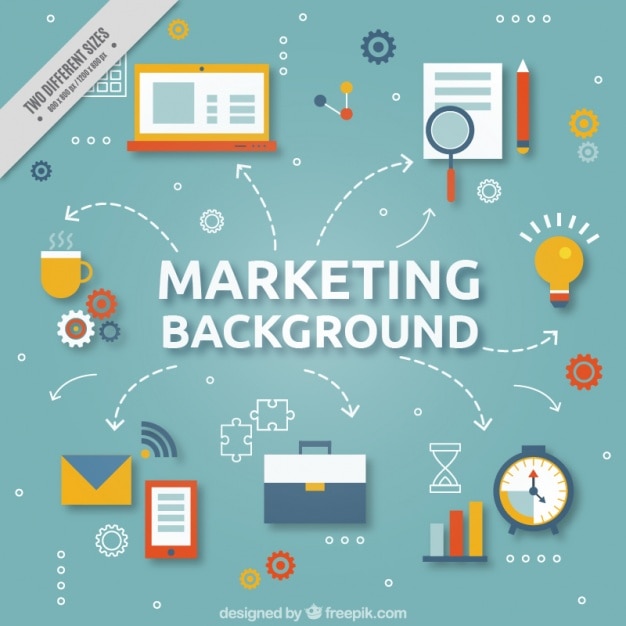 Free vector flat background with marketing strategy