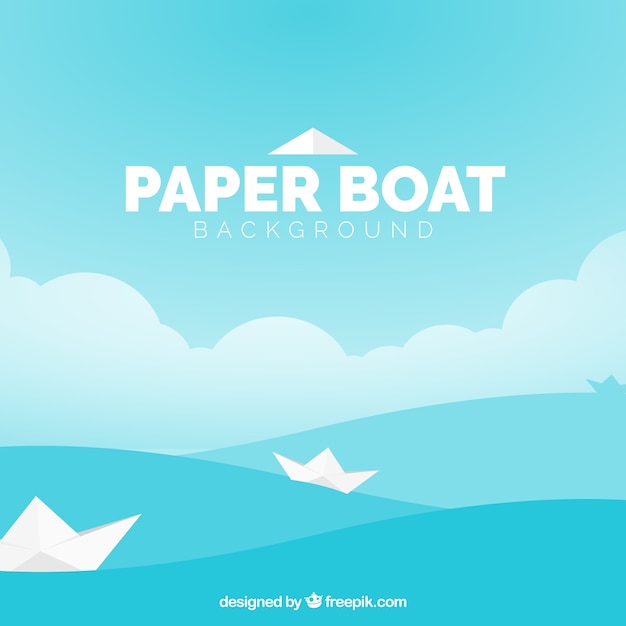 Free vector flat background with paper boats